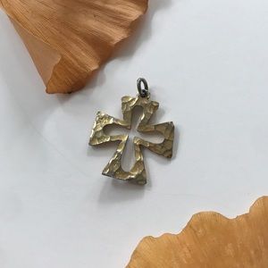 Vintage Steampunk Gold Cross Pendant